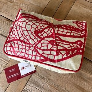 Malia Designs Recycled Cement Bag Clutch Pouch Wristlet Upcycled EUC